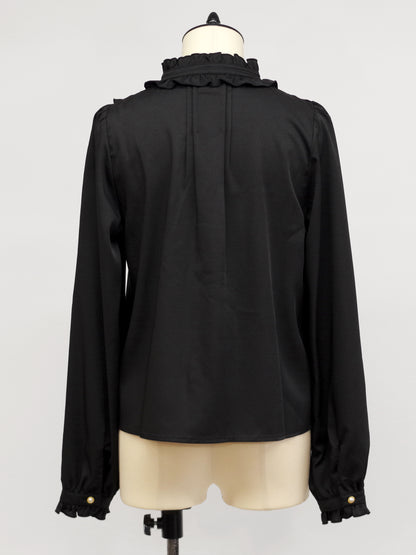 ヨーク切替スタンドフリル長袖ブラウス ｜Amavel（アマベル）公式サイト