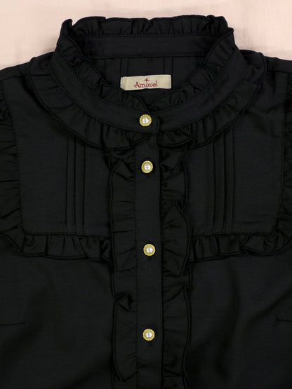 ヨーク切替スタンドフリル長袖ブラウス ｜Amavel（アマベル）公式サイト