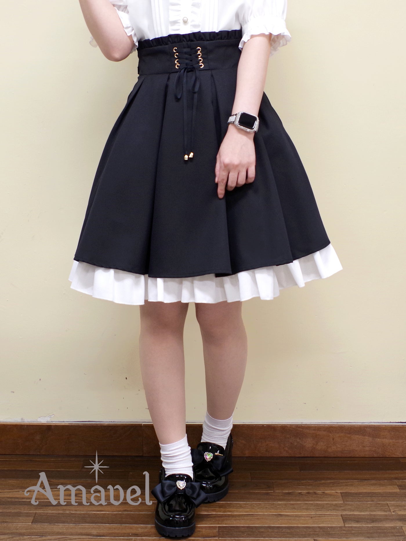 フロント編み下げフリルスカート （8755006505191）– Amavel（アマベル  