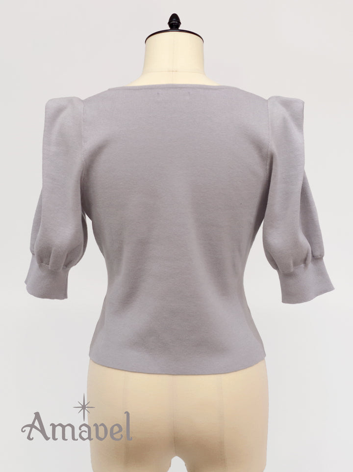 Feminine Vintage モノグラムニットトップス （8731478458599 