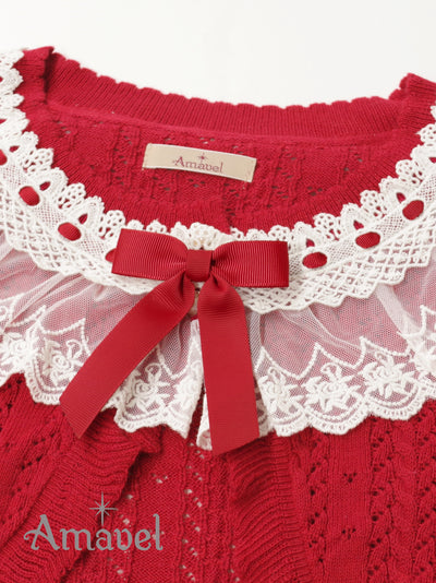 Romantic lace openwork bolero cardigan