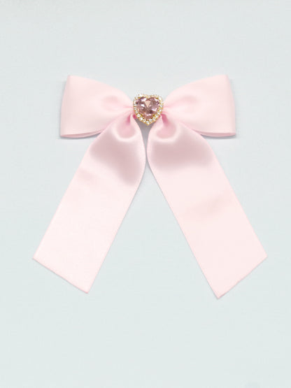 ハートビジュー付リボンブローチ ピンク（Pink） FREE ｜Amavel（アマベル）公式サイト