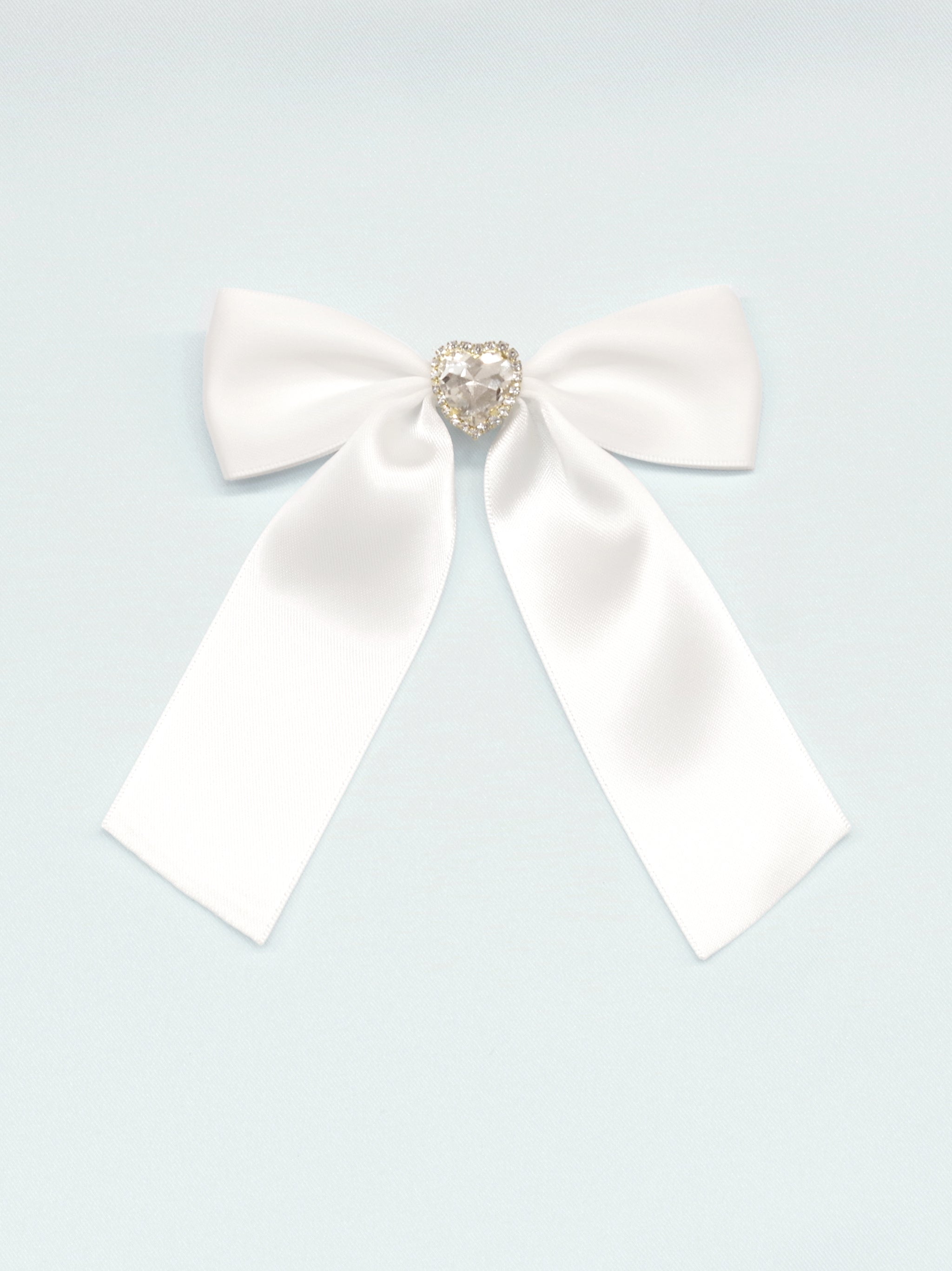 ハートビジュー付リボンブローチ オフホワイト（Off White） FREE ｜Amavel（アマベル）公式サイト