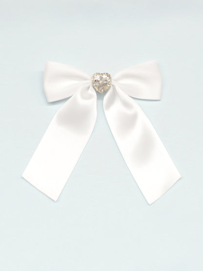 ハートビジュー付リボンブローチ オフホワイト（Off White） FREE ｜Amavel（アマベル）公式サイト