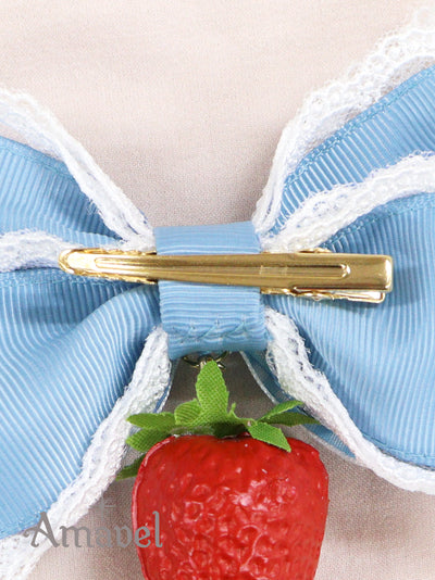 Strawberry Farm Double Ribbon Clip