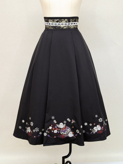 手まり遊びとシマエナガ 和風スカート ｜Amavel（アマベル）公式サイト