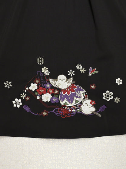 手まり遊びとシマエナガ 和風スカート ｜Amavel（アマベル）公式サイト