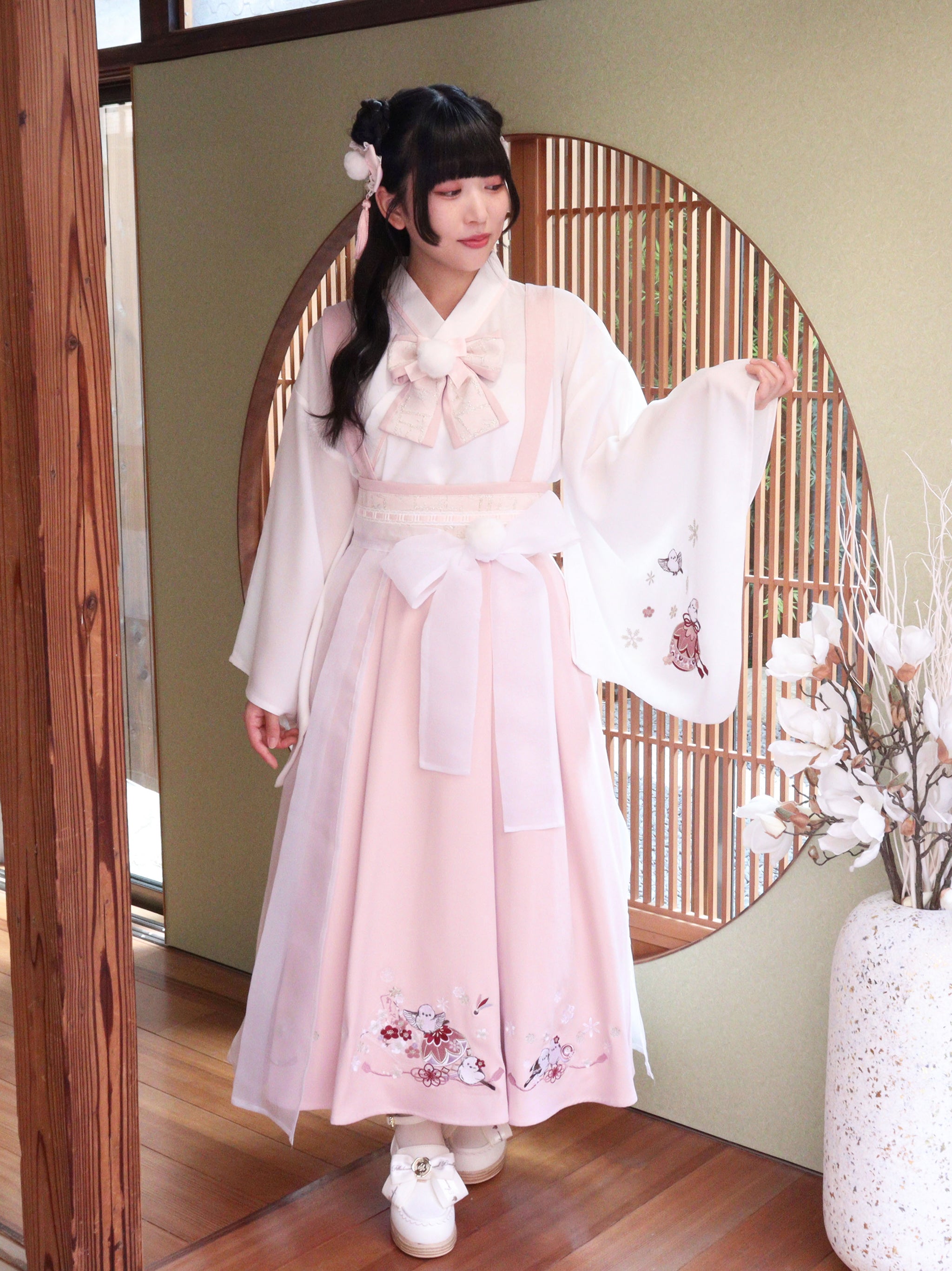 手まり遊びとシマエナガ 和風スカート – Amavel（アマベル）公式サイト