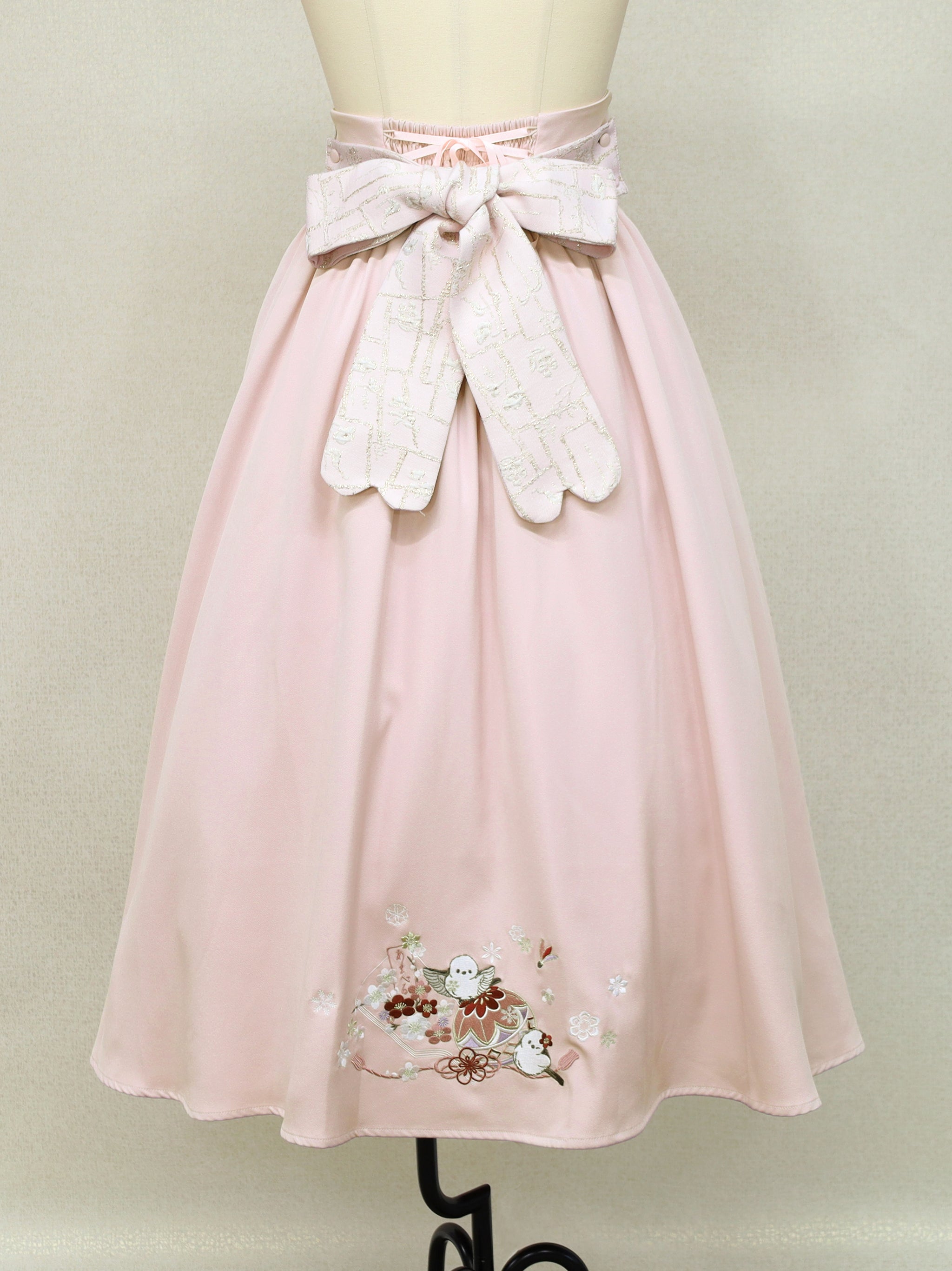 手まり遊びとシマエナガ 和風スカート ｜Amavel（アマベル）公式サイト