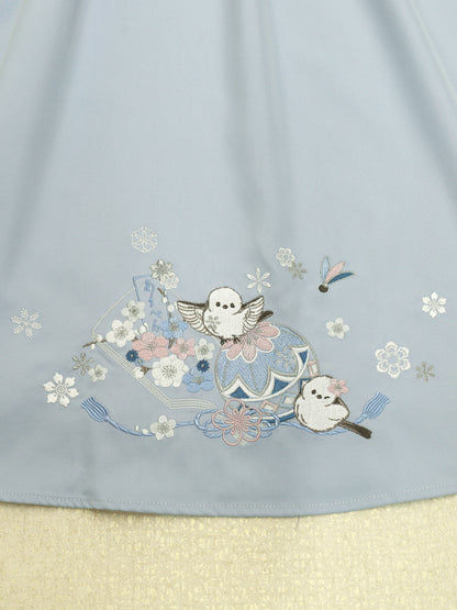 手まり遊びとシマエナガ 和風スカート ｜Amavel（アマベル）公式サイト