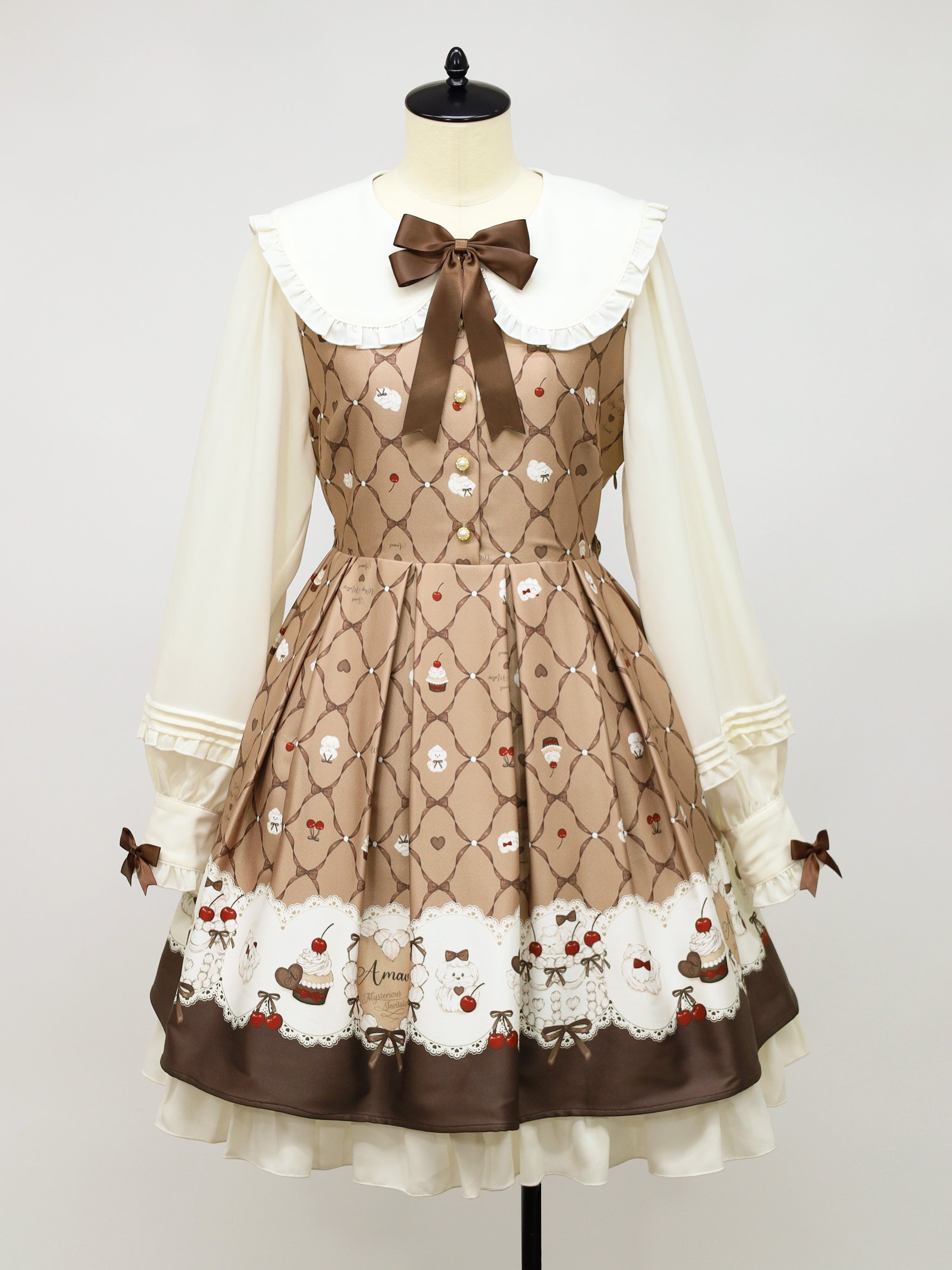 Sweet Whip プリントワンピース ブラウン（Brown） FREE ｜Amavel（アマベル）公式サイト