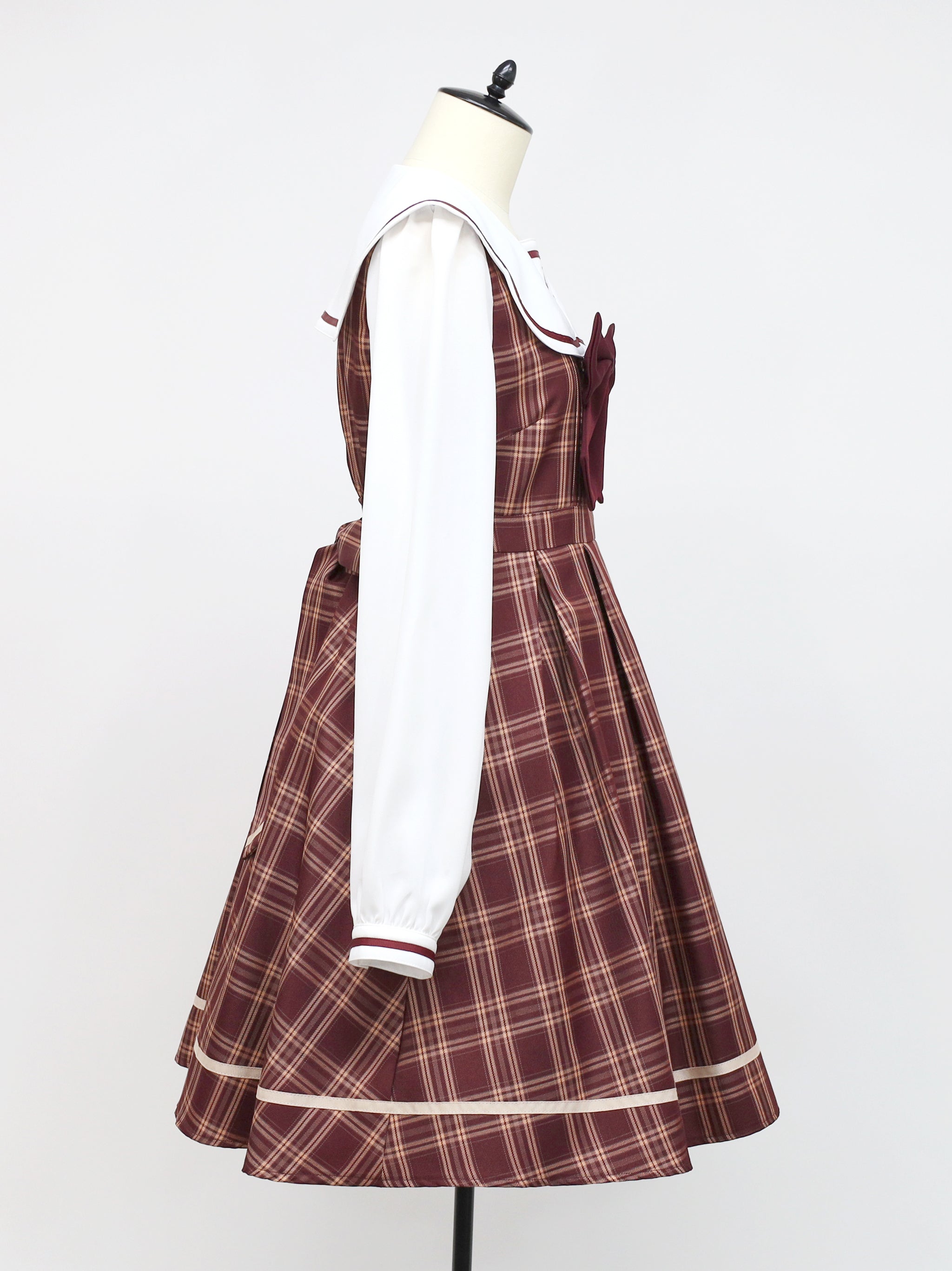 Amavel　ワンピース ⚓️ #dreamingセーラーワンピース_amavel ボルドー/ネイビー