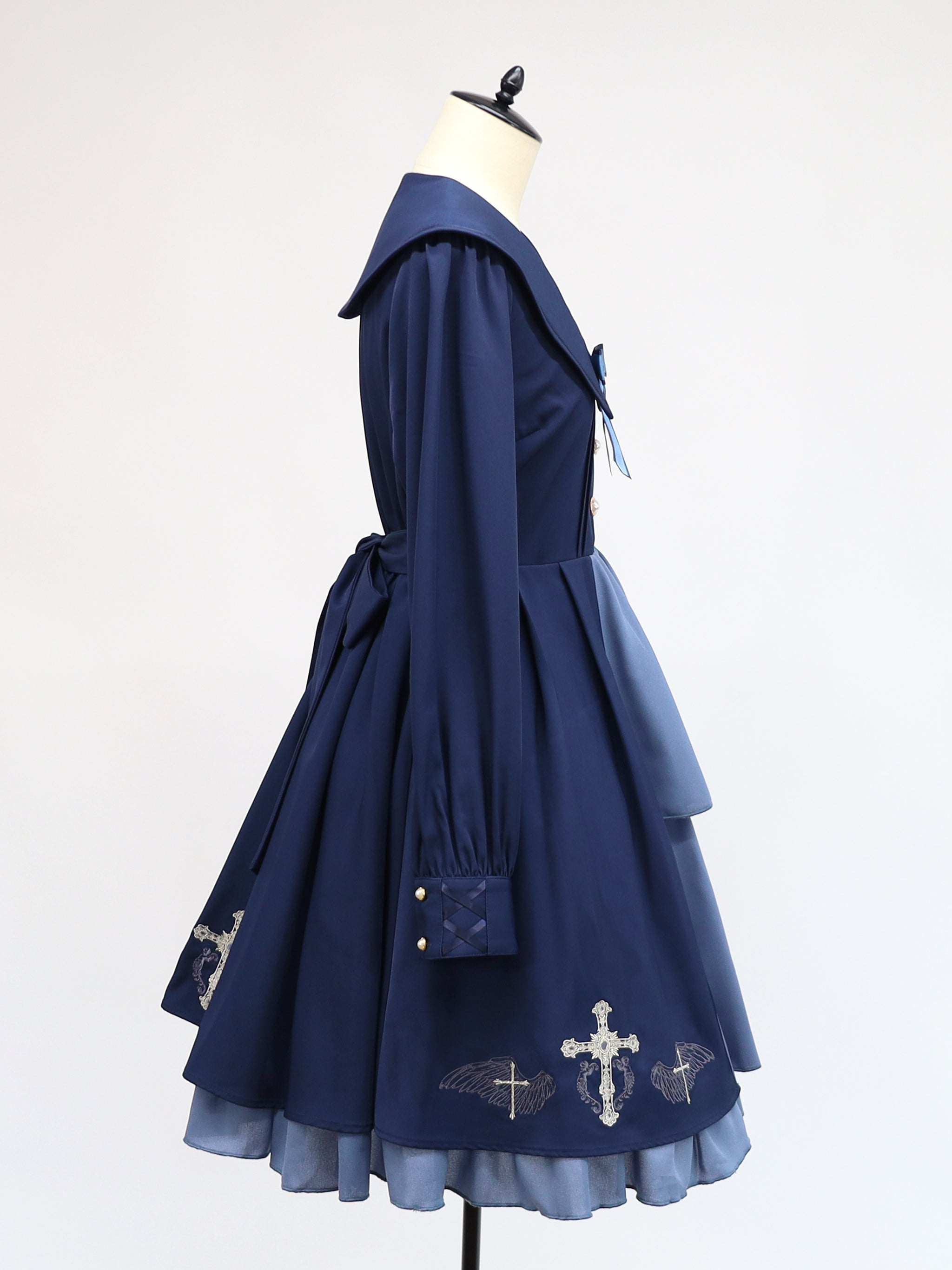 サマンサタバサ アイミー パイル　ワンピース　ネイビー 新品 Seraphim Cross レイヤードワンピース – Amavel（アマベル）公式サイト