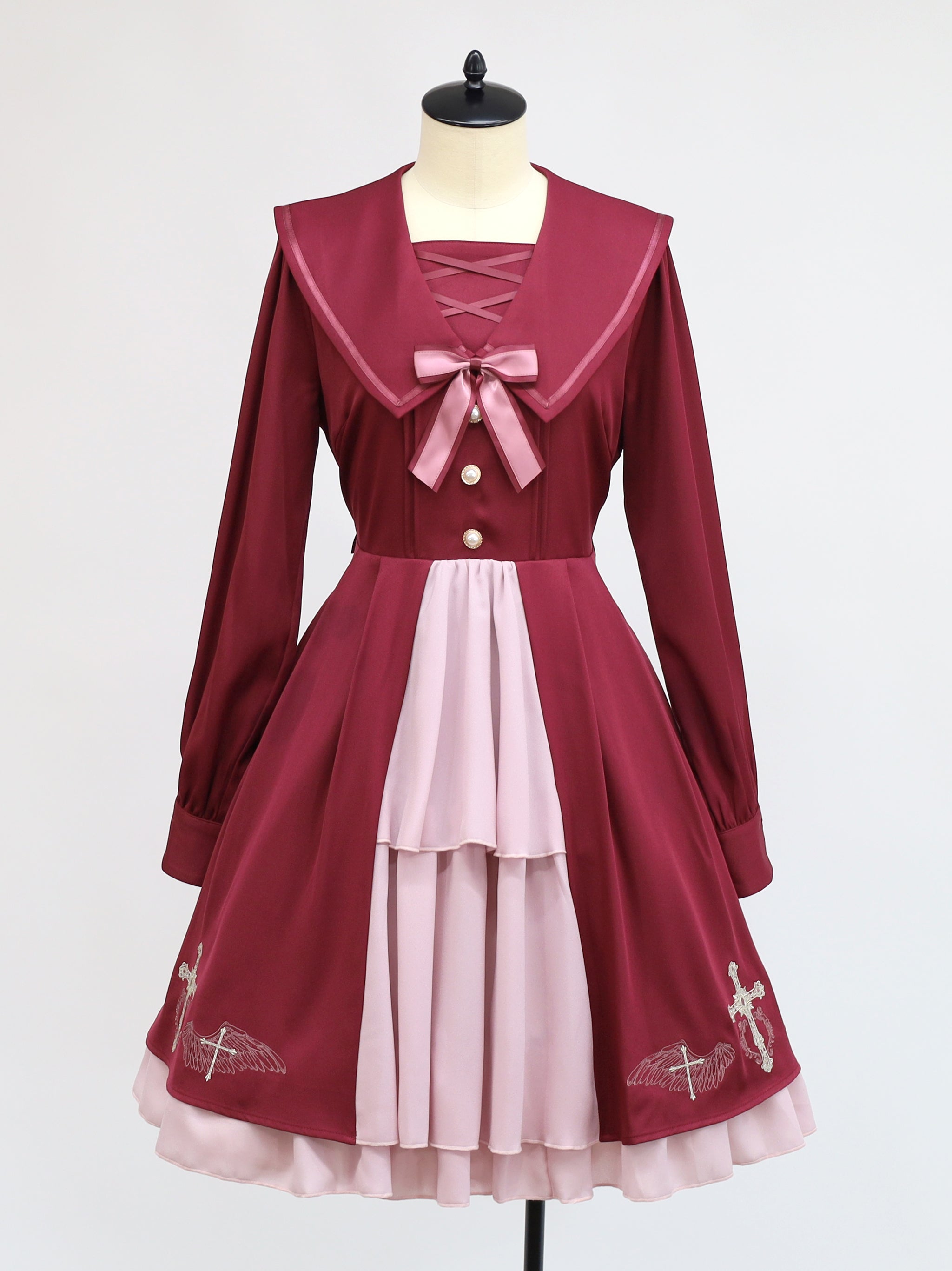 Seraphim Cross レイヤードワンピース ボルドー（Bordeaux） FREE ｜Amavel（アマベル）公式サイト