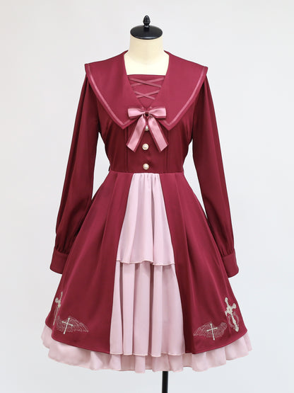 Seraphim Cross レイヤードワンピース ボルドー（Bordeaux） FREE ｜Amavel（アマベル）公式サイト