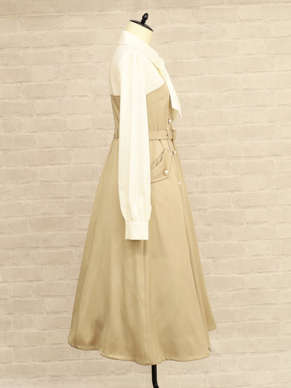 ベルト付きレイヤードトレンチワンピース ｜Amavel（アマベル）公式サイト