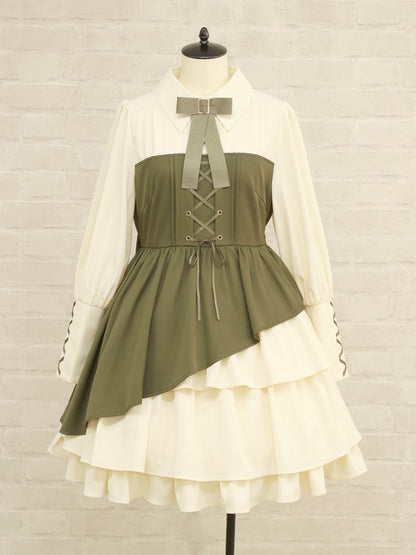 レイヤード風ティアードワンピース カーキ（Khaki） FREE ｜Amavel（アマベル）公式サイト