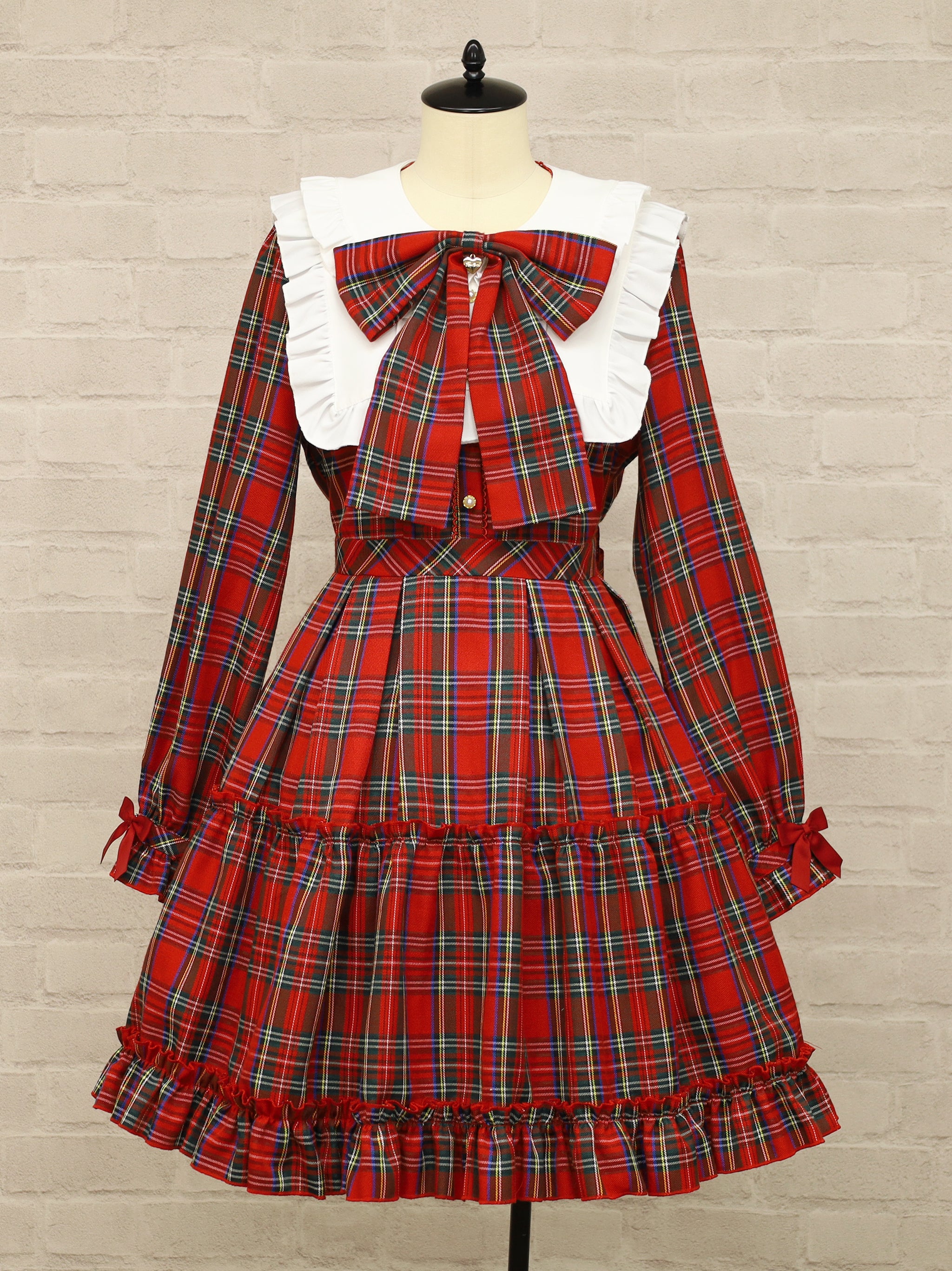 Dolly Holiday チェックティアードワンピース (ミドル丈) レッド（Red） FREE ｜Amavel（アマベル）公式サイト