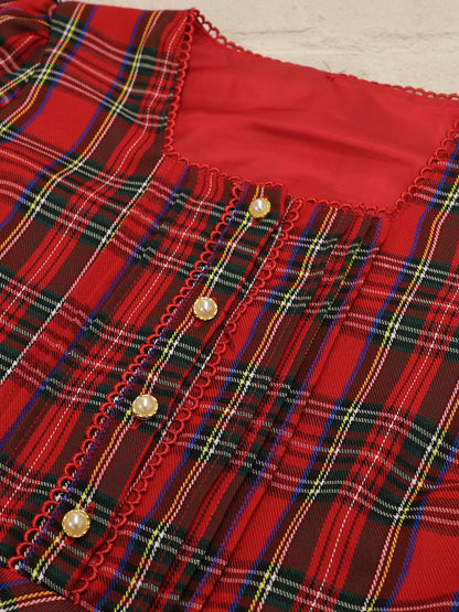 Dolly Holiday チェックティアードワンピース (ミドル丈) ｜Amavel（アマベル）公式サイト