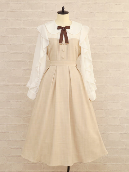 【メンバーズセール対象】Ruffle Elegance ミドル丈ワンピース ベージュ（Beige） FREE ｜Amavel（アマベル）公式サイト