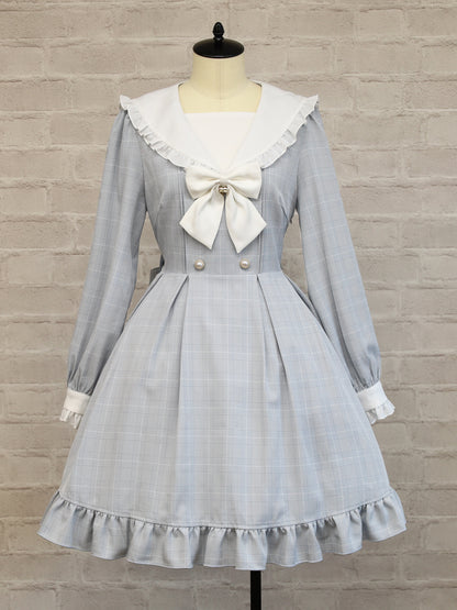 ガーリーフリルセーラーワンピース サックス（SaxeBlue） FREE ｜Amavel（アマベル）公式サイト