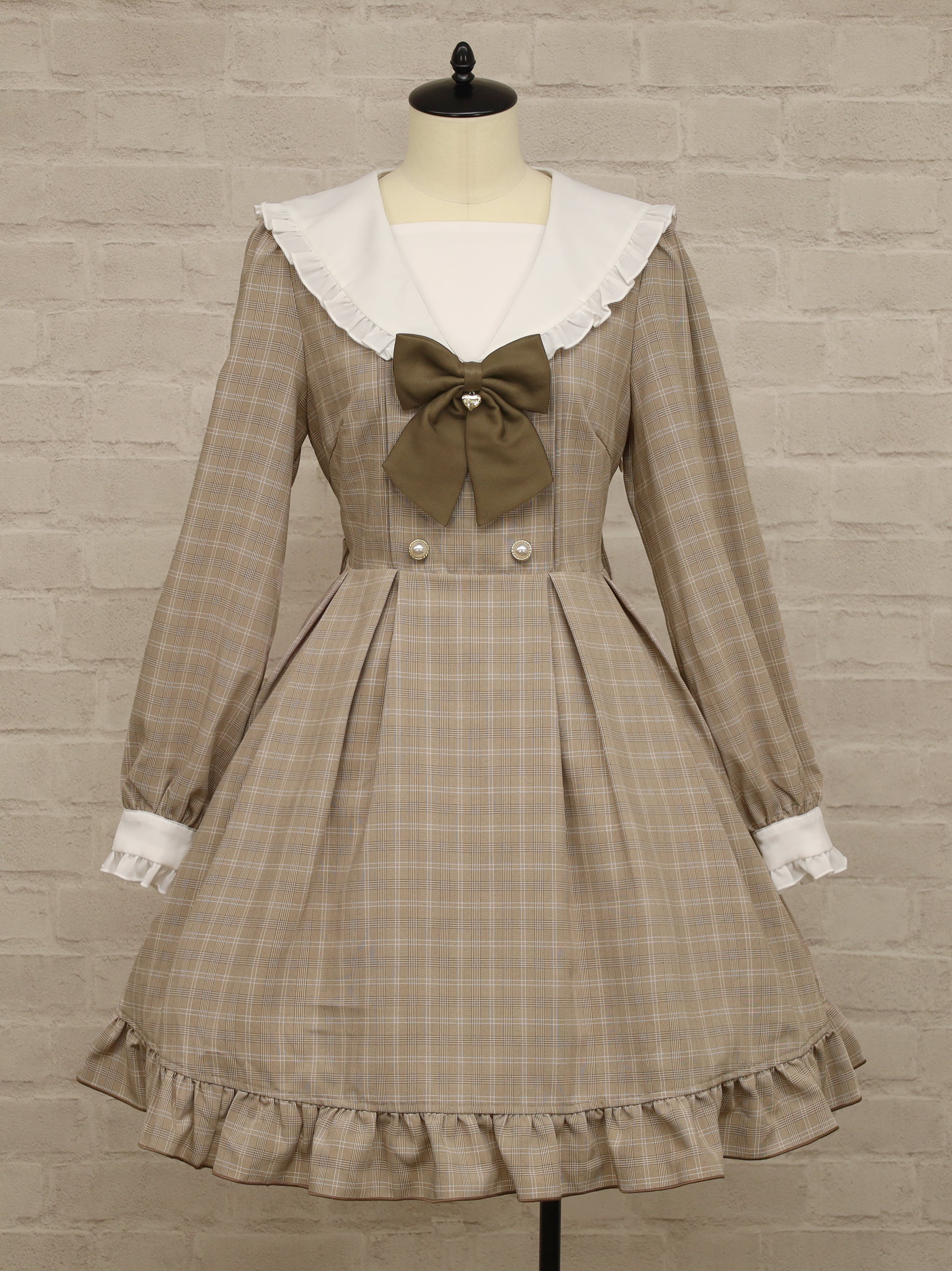 ガーリーフリルセーラーワンピース モカ（Mocha） FREE ｜Amavel（アマベル）公式サイト