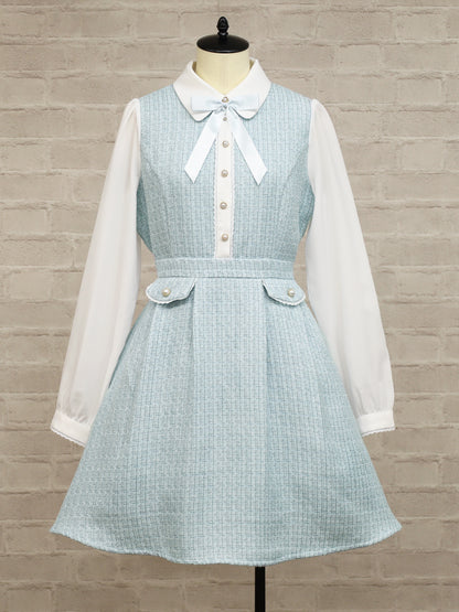 ファンシーツイードワンピース サックス（SaxeBlue） FREE ｜Amavel（アマベル）公式サイト