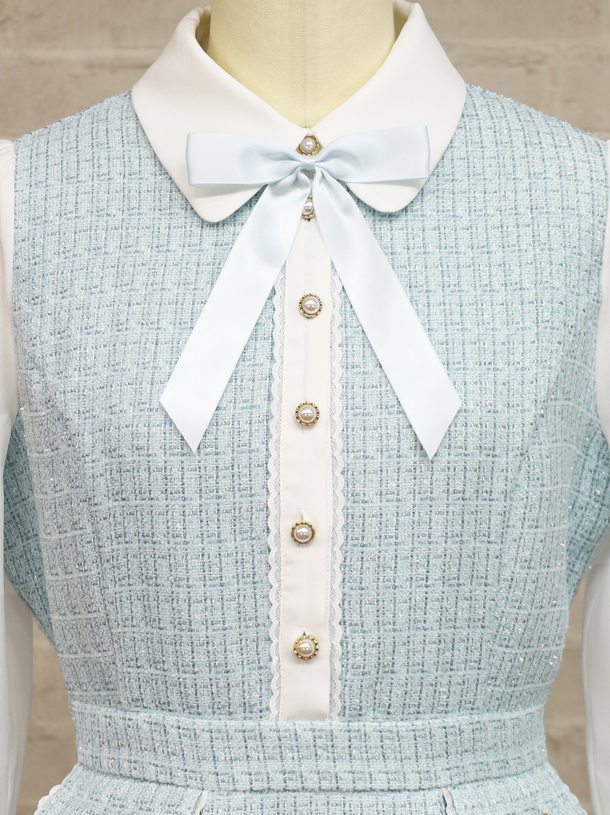 ブルーローズ【新品・未使用】ADORE ファンシーツイードワンピース Rose Tiara（ローズティアラ） ワンピース ファンシーツイード