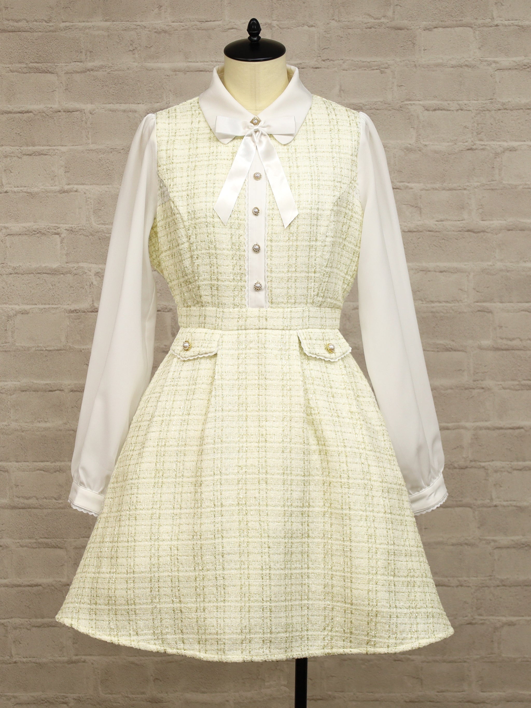 ファンシーツイードワンピース アイボリー（Ivory） FREE ｜Amavel（アマベル）公式サイト