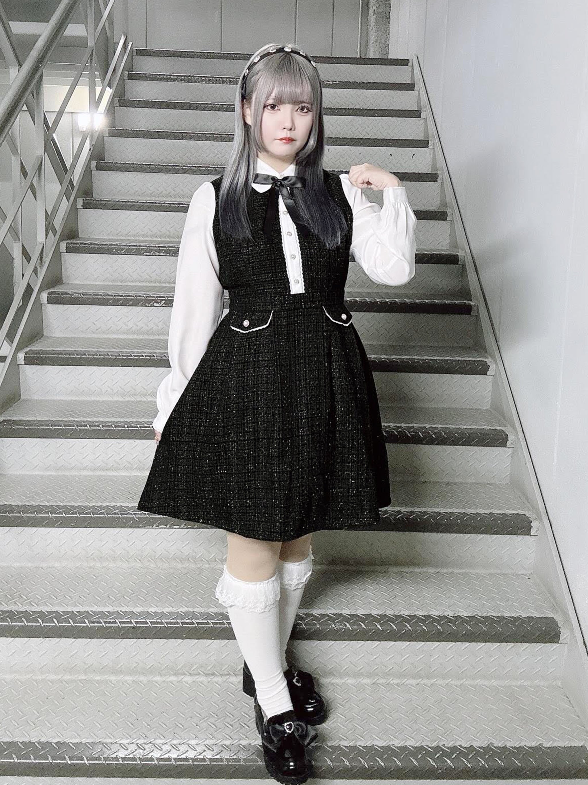 ファンシーツイードワンピース ブラック（Black） FREE ｜Amavel（アマベル）公式サイト