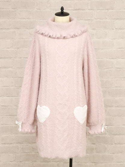 ハートポケットニットワンピース ピンク（Pink） FREE ｜Amavel（アマベル）公式サイト