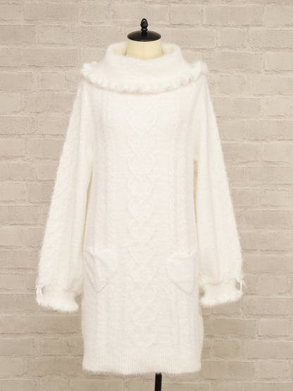 ハートポケットニットワンピース アイボリー（Ivory） FREE ｜Amavel（アマベル）公式サイト