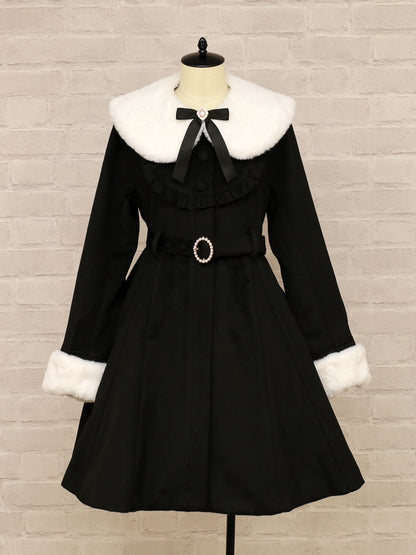 パールベルト付ヨークフリルコート ブラック（Black） FREE ｜Amavel（アマベル）公式サイト