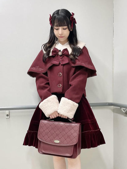 Rosette Doll ケープ付ショートコート ボルドー（Bordeaux） FREE ｜Amavel（アマベル）公式サイト