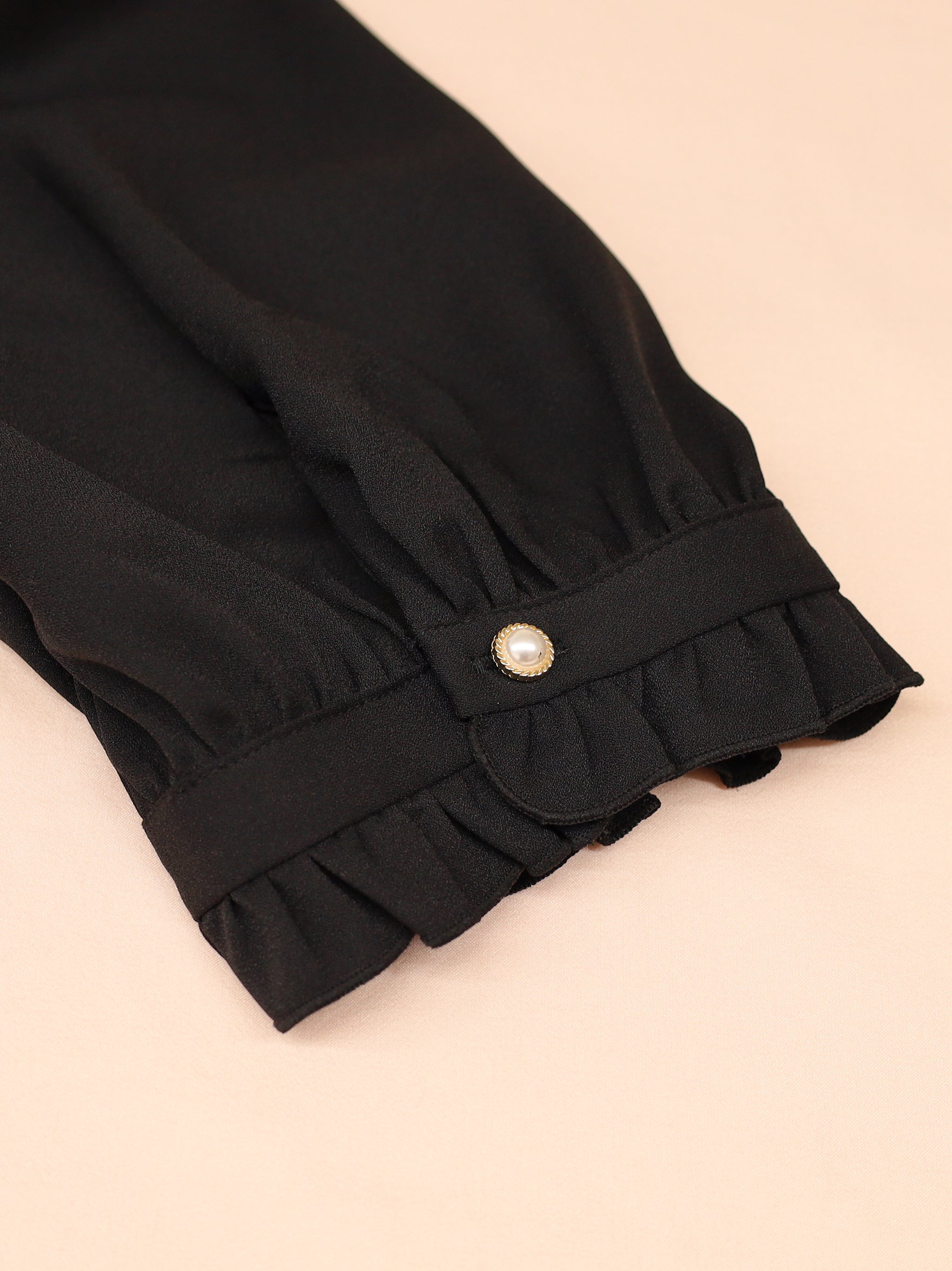 AD2017 archive 丸襟袖フリルブラウス 黒 全商品アイテム/トップス/シャツ・ブラウス/フリル｜スタイロラ