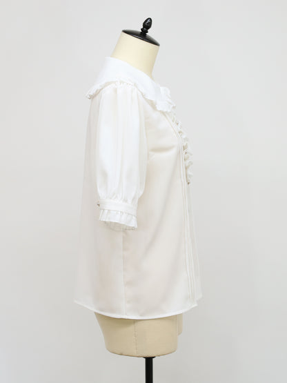 ダブルフリル丸襟半袖ブラウス ｜Amavel（アマベル）公式サイト