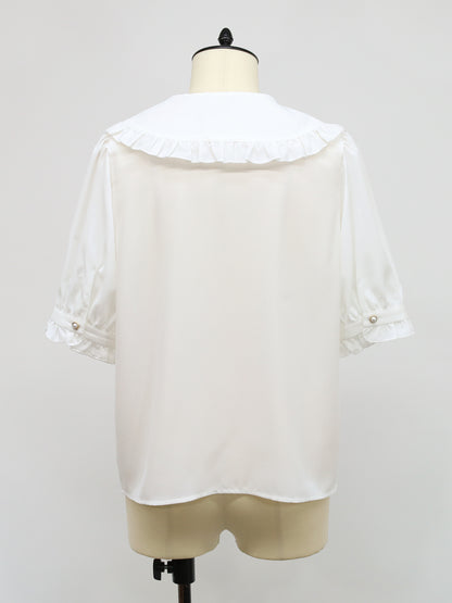 ダブルフリル丸襟半袖ブラウス ｜Amavel（アマベル）公式サイト