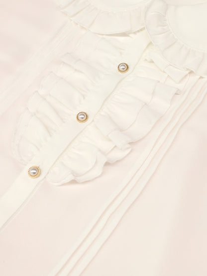 ダブルフリル丸襟半袖ブラウス ｜Amavel（アマベル）公式サイト