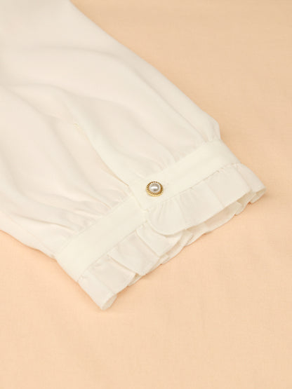 ダブルフリル丸襟半袖ブラウス ｜Amavel（アマベル）公式サイト