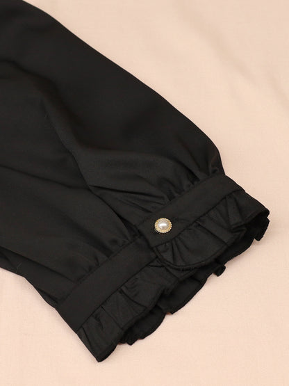 ヨーク切替スタンドフリル半袖ブラウス ｜Amavel（アマベル）公式サイト