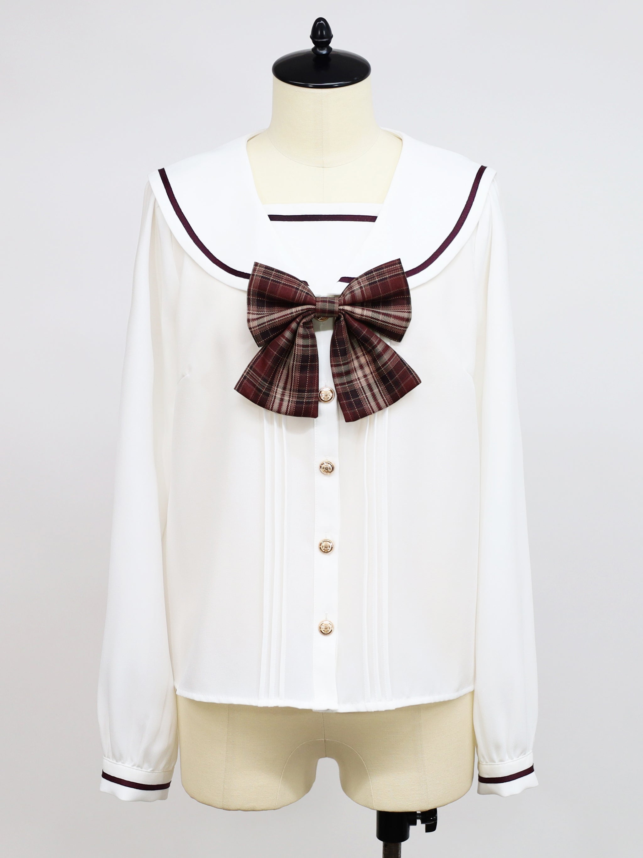 Nostalgic Check セーラーブラウス ボルドー（Bordeaux） FREE ｜Amavel（アマベル）公式サイト