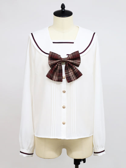 Nostalgic Check セーラーブラウス ボルドー（Bordeaux） FREE ｜Amavel（アマベル）公式サイト