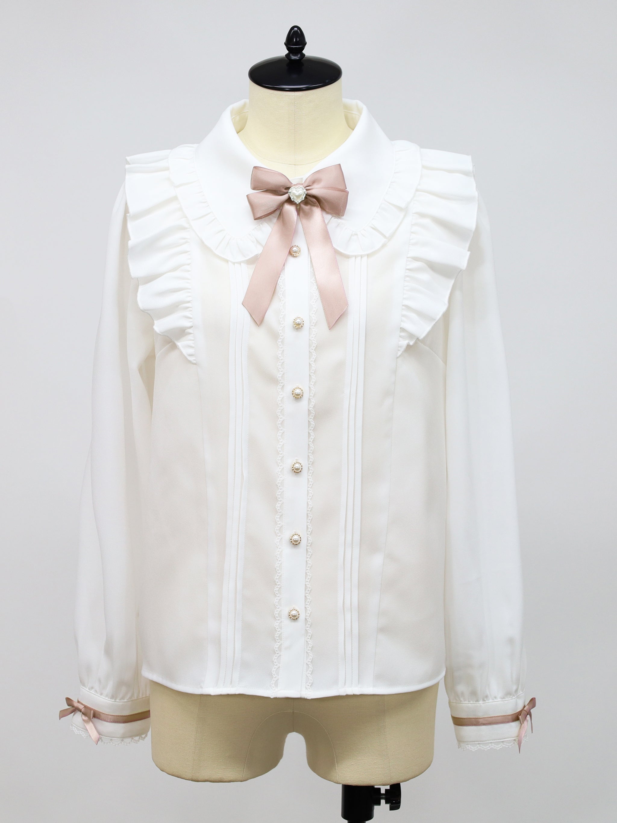 ハートビジューリボンブラウス ピンク（Pink） FREE ｜Amavel（アマベル）公式サイト