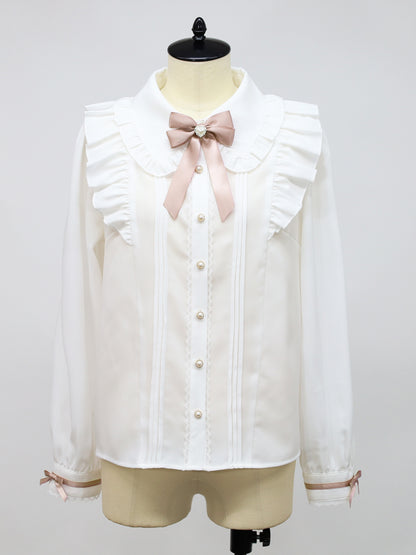 ハートビジューリボンブラウス ピンク（Pink） FREE ｜Amavel（アマベル）公式サイト