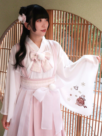 手まり遊びとシマエナガ 和風ブラウス ピンク（Pink） FREE ｜Amavel（アマベル）公式サイト