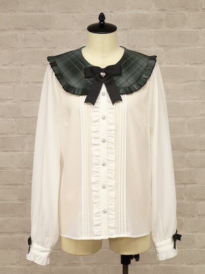 Plaid Collar リボンブラウス ブラック（Black） FREE ｜Amavel（アマベル）公式サイト