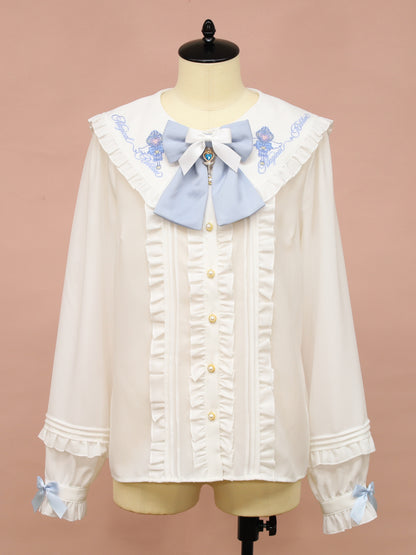 Magical Ribbon フリルブラウス サックス（SaxeBlue） FREE ｜Amavel（アマベル）公式サイト