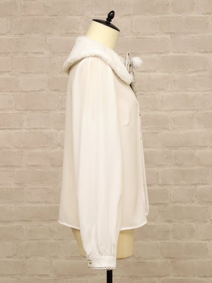 Étoile Tweed ファーティペットブラウス ｜Amavel（アマベル）公式サイト