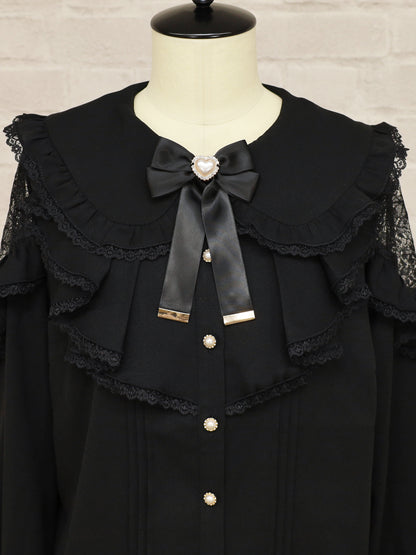 【メンバーズセール対象】バイカラーレースラッフルブラウス ｜Amavel（アマベル）公式サイト