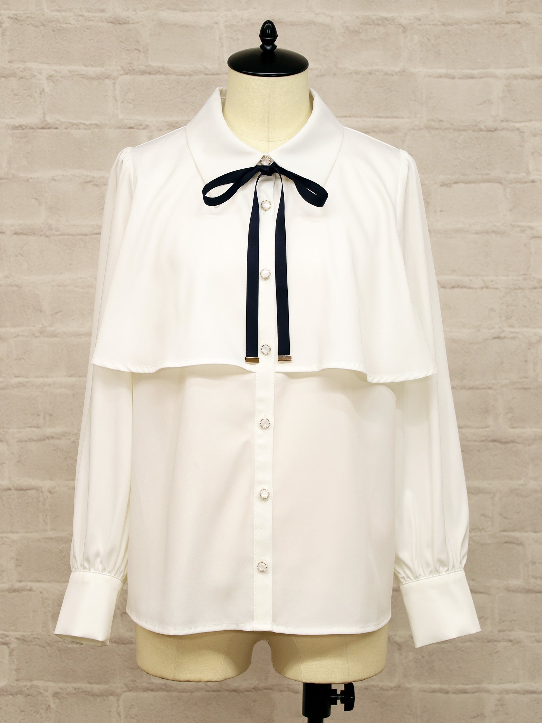 ケープ風リボンタイブラウス ネイビー（Navy） FREE ｜Amavel（アマベル）公式サイト